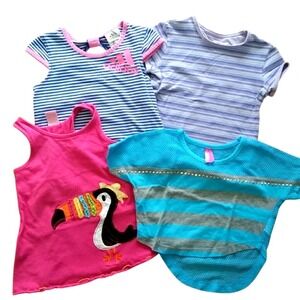 Girls 4 Short Sleeve 2T Shirt Bundle- Adidas, Arizona, Copper‎ Key, StarRide